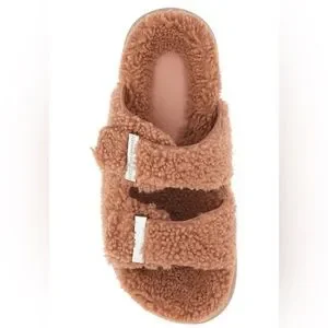 New Alexander McQueen double buckle brown shearling slides s-l400.jpg main image 2